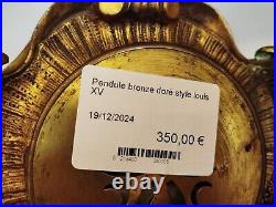 PENDULE Bronze Dore Style LOUIS XV GUILHEAUME MANOSQUE 35MAG 19/12