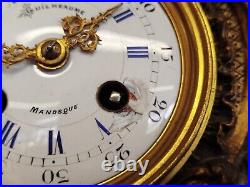 PENDULE Bronze Dore Style LOUIS XV GUILHEAUME MANOSQUE 35MAG 19/12