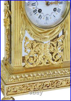PENDULE CAGE Kaminuhr Empire clock bronze horloge antique cartel uhren