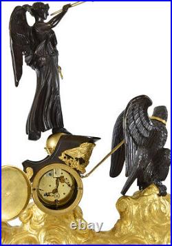 PENDULE CHAR. Kaminuhr Empire clock bronze horloge antique pendule uhren