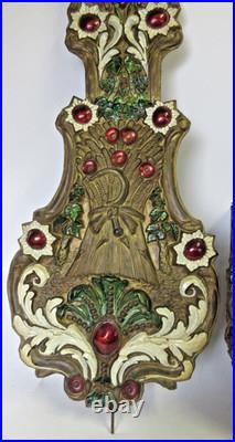 PENDULE COMTOISE avec son RICHE BALANCIER et poids Beau décor de Vignes