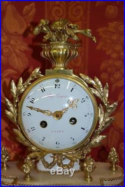 PENDULE D'EPOQUE LOUIS XVI DE HIPPOLITE LAPRET A PARIS, HT 46