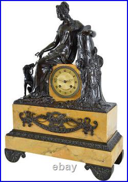 PENDULE DIANE. Kaminuhr Empire clock bronze horloge antique uhren cartel