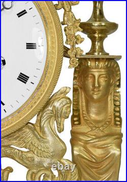 PENDULE EGYPTE. Kaminuhr Empire clock bronze horloge antique cartel uhren