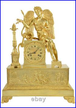 PENDULE EROS Kaminuhr Empire clock bronze horloge antique cartel