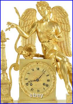 PENDULE EROS Kaminuhr Empire clock bronze horloge antique cartel