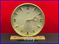 PENDULE HORLOGE DE BUREAU CIRCULAIRE IMHOF laiton vintage 1960