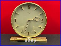 PENDULE HORLOGE DE BUREAU CIRCULAIRE IMHOF laiton vintage 1960