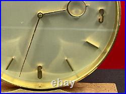 PENDULE HORLOGE DE BUREAU CIRCULAIRE IMHOF laiton vintage 1960