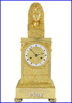 PENDULE JEAN RACINE Kaminuhr Empire clock bronze horloge pendule uhren cartel