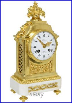 PENDULE LEROY. Kaminuhr Empire clock bronze horloge antique cartel uhren