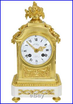 PENDULE LEROY. Kaminuhr Empire clock bronze horloge antique cartel uhren