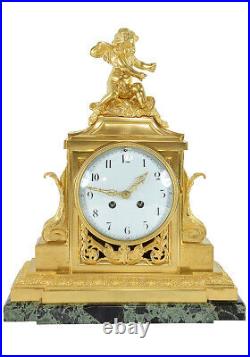 PENDULE LOUIS XV. Kaminuhr Empire clock bronze horloge antique uhren cartel