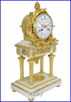 PENDULE LOUIS XVI. Kaminuhr Empire clock bronze horloge antique uhren cartel