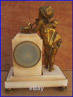 PENDULE LOUIS XVI bronze doré et marbre mouvement Vicenti