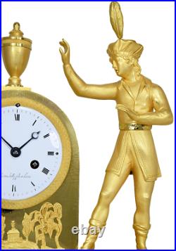 PENDULE MATELOT. Kaminuhr Empire clock bronze horloge antique cartel uhren
