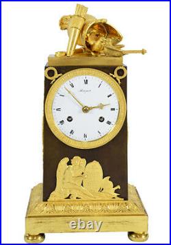 PENDULE MEUGNOT Kaminuhr Empire clock bronze horloge antique cartel uhren