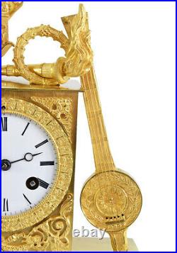 PENDULE ORPHEE. Kaminuhr Empire clock bronze horloge antique cartel uhren