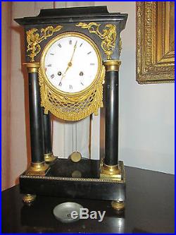 PENDULE PORTIQUE BRONZE CLOCK KAMINUHR OROLOGIO LOUIS XVI 18ème