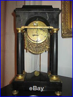 PENDULE PORTIQUE BRONZE CLOCK KAMINUHR OROLOGIO LOUIS XVI 18ème