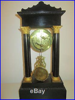 Pendule Portique Clock Kaminuhr Ecole Boulle Bronze XIX Eme Napoleon