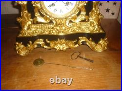 PENDULE XIXem bronze et marbre mouvement a fil
