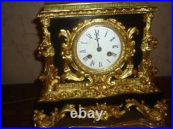 PENDULE XIXem bronze et marbre mouvement a fil