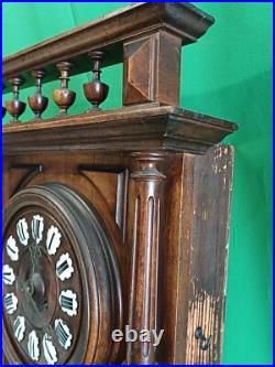 PENDULE carillon horloge MURALE Station Météo THERMOMETRE BAROMETRE Fin XIXe