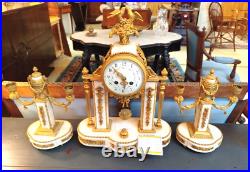 PENDULE de Cheminee Garniture Marbre Bronze NAPOLEON 3 Louis XVI 120MAG 13/04 PENDULE de Cheminee Garniture Marbre Bronze NAPOLEON 3 Louis XVI 120MAG 13/04