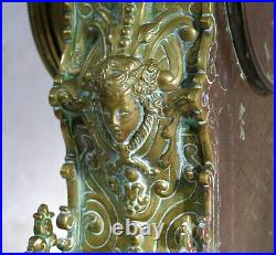 PENDULE en BRONZE, très belle pendule ancienne bronze, Japy, en panne, à réparer