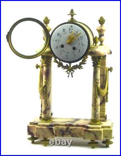 PENDULE portique en marbre veiné PENDULE portique en marbre veiné