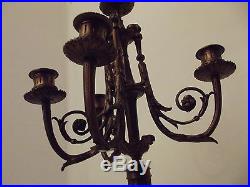 Paire de candélabres chandeliers bronze XIXeme