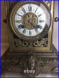 Pendule ART NOUVEAU bronze Horloge 19e antique Mucha vintage Pendule ART NOUVEAU bronze Horloge 19e antique Mucha vintage