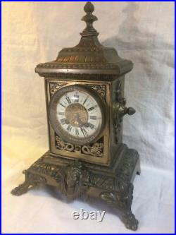 Pendule ART NOUVEAU bronze Horloge 19e antique Mucha vintage Pendule ART NOUVEAU bronze Horloge 19e antique Mucha vintage