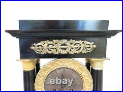 Pendule Ancienne A Colonnes Napoleon III Garniture Bronze Horloge Portique