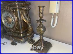 Pendule Ancienne en Bronze Garniture de Cheminé Epoque Napoléon 3 H 53 cm Pendule Ancienne en Bronze Garniture de Cheminé Epoque Napoléon 3 H 53 cm