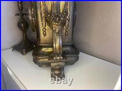 Pendule Ancienne en Bronze Garniture de Cheminé Epoque Napoléon 3 H 53 cm Pendule Ancienne en Bronze Garniture de Cheminé Epoque Napoléon 3 H 53 cm