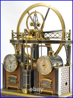 Pendule Automate machine à vapeur French Industrial Clock uhr reloj no Guilmet