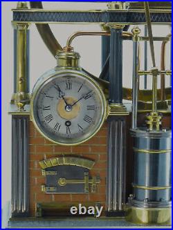 Pendule Automate machine à vapeur French Industrial Clock uhr reloj no Guilmet