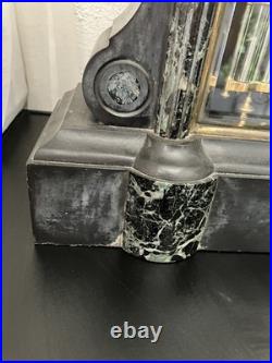 Pendule Borgne Style Napoléon 3 En Marbre Balancier Mercure, Avec Sa Clé