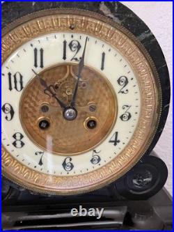 Pendule Borgne Style Napoléon 3 En Marbre Balancier Mercure, Avec Sa Clé