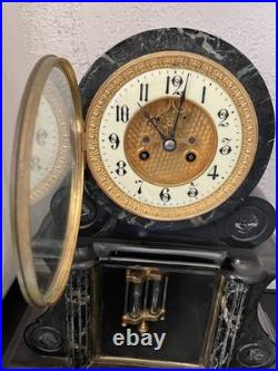 Pendule Borgne Style Napoléon 3 En Marbre Balancier Mercure, Avec Sa Clé