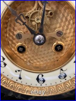 Pendule Borgne Style Napoléon 3 En Marbre Balancier Mercure, Avec Sa Clé