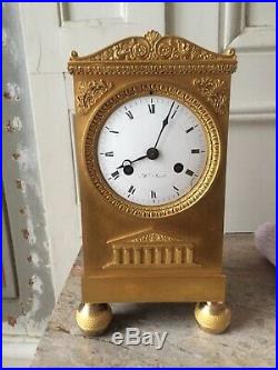 Pendule Borne Empire En Bronze French Clock
