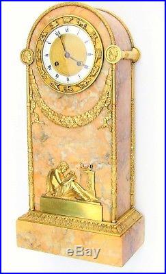 Pendule Borne Empire Epoque restauration Bronze, Clock, Pendel Uhren