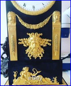 Pendule Borne Empire Louis XVI Directoire Bronze Kaminuhr French Clock
