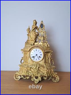 Pendule, Bronze Doré, époque Restauration, XIX°