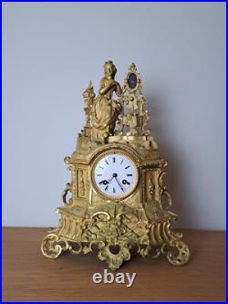 Pendule, Bronze Doré, époque Restauration, XIX°