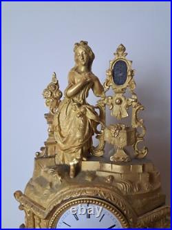 Pendule, Bronze Doré, époque Restauration, XIX°