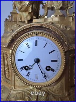 Pendule, Bronze Doré, époque Restauration, XIX°